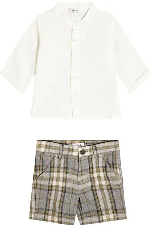Il gufo Bebé - set de camisa y pantalones de lino