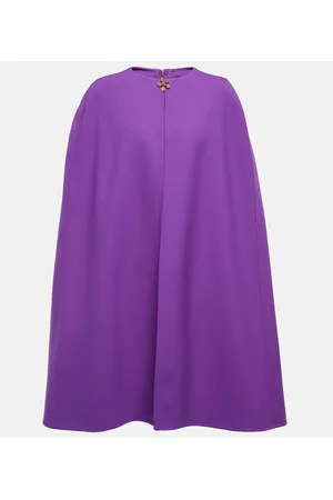 Oscar de la Renta Vestido corto tipo capa adornado