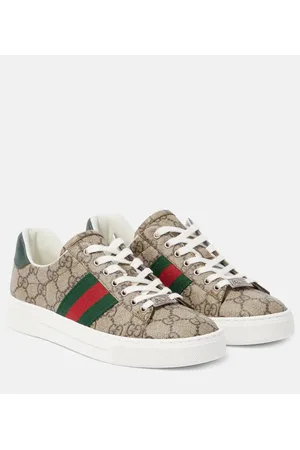 Gucci Zapatillas Ace con logo y ribete de piel