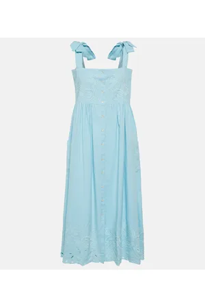 Juliet Dunn Vestido midi de algodón bordado