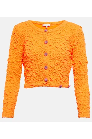 LOVESHACKFANCY Cárdigan Senina arrugado cropped