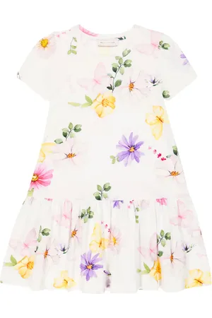 MONNALISA Vestido en mezcla de algodón floral