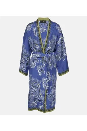Etro Bata de sarga de seda estampada
