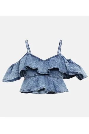 Marant Etoile Crop top Voloteo de chambray