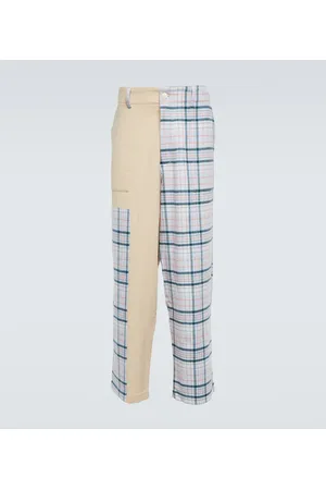 THE ELDER STATESMAN Pantalones de lana, seda y cachemir a cuadros