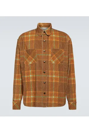 ERL Camisa de pana de algodón a cuadros