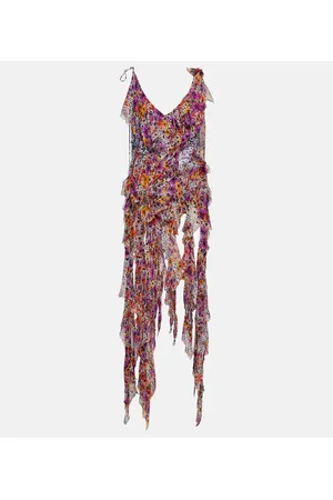 DRIES VAN NOTEN Top en crepé de seda estampado