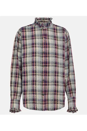 Marant Etoile Camisa Saoli de algodón y lino a cuadros
