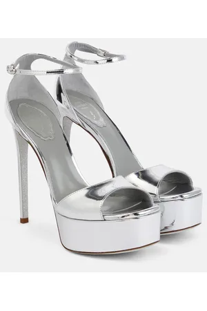 RENE CAOVILLA Sandalias Anastasia con plataforma de piel metalizada