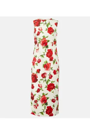 Carolina Herrera Vestido midi de en mezcla de algodón floral