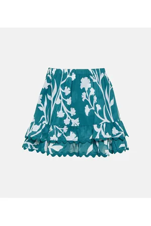 Juliet Dunn Minifalda de algodón a capas estampada