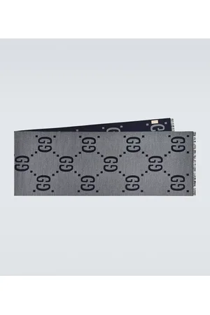 Gucci Bufanda de mezcla de lana en jacquard con GG