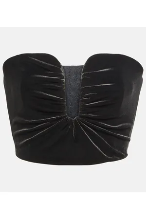 Self-Portrait Crop top de terciopelo