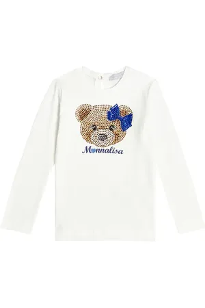 MONNALISA Camiseta en jersey de algodón adornada