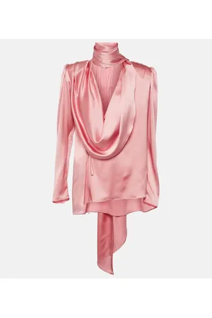 MAGDA BUTRYM Blusa de mezcla de seda drapeada
