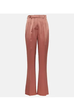 Nanushka Pantalones rectos Leena de satén