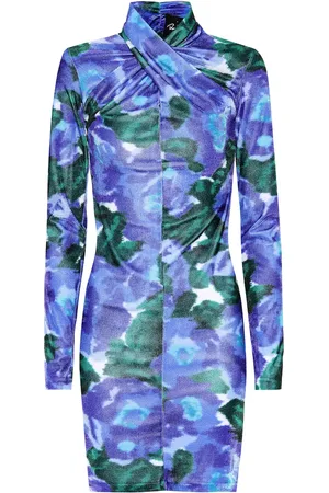 RICHARD QUINN Vestido corto de terciopelo floral