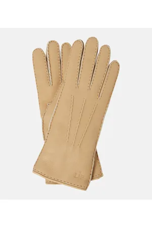 Loro Piana Guantes Elide de piel con borrego