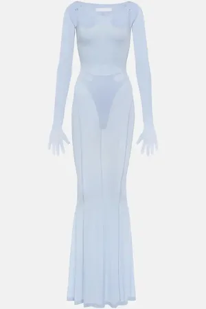 DION LEE Vestido largo con guantes