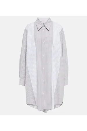 Maison Margiela Vestido camisero de algodón a rayas