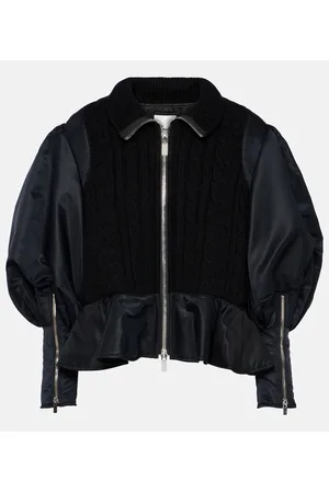 NOIR KEI NINOMIYA Bomber técnica de lana con peplum