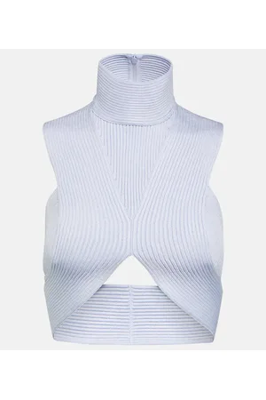 Alaïa Alaïa Crop top de punto acanalado