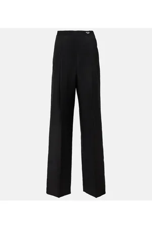 Prada Pantalones anchos de lana y mohair