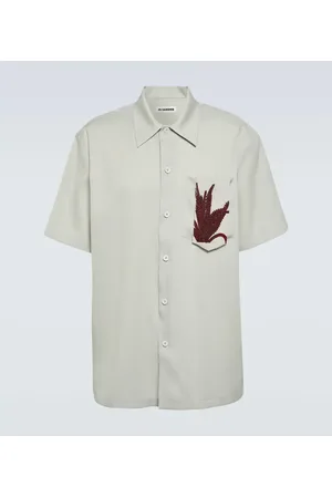 Jil Sander Camisa de lana virgen adornada