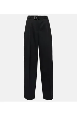 Jil Sander Pantalones de lana virgen de tiro alto