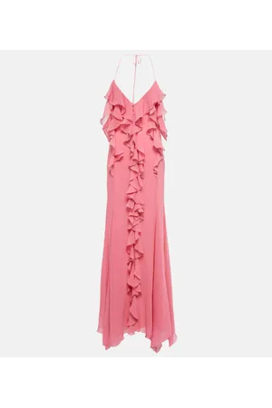 BLUMARINE Vestido largo de algodón y seda