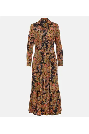 Etro Vestido midi de algodón con paisley