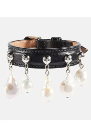 Alaïa Alaïa Pulsera de piel con nácar