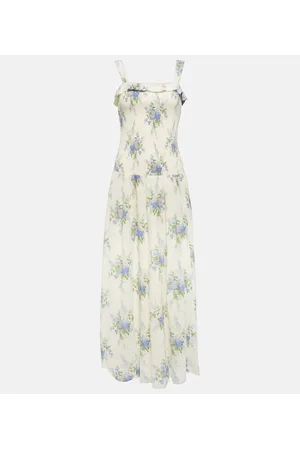 LOVESHACKFANCY Vestido largo Bello de algodón fruncido
