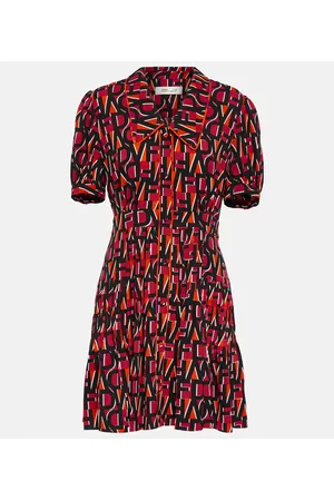 Diane von Furstenberg Vestido corto Darius con logo