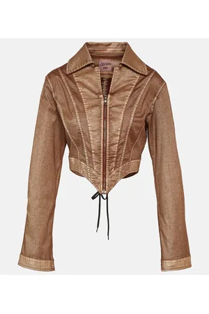 Jean Paul Gaultier X KNWLS chaqueta corsé en denim cropped