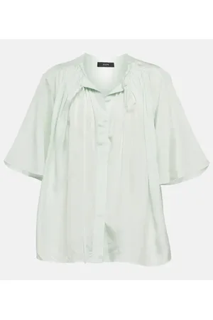 Joseph Blusa Bristow de seda fruncida