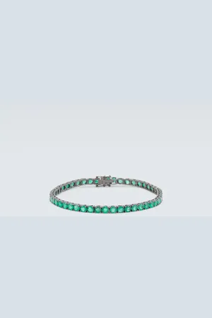 Shay Brazalete tenis de oro de 18 ct con esmeraldas