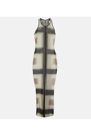 Rick Owens Vestido midi transparente estampado