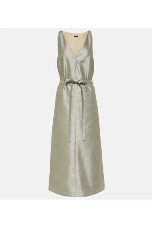 Joseph Vestido midi Desiree metalizado