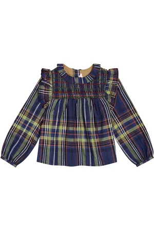 BONPOINT Blusa Domitille de algodón con tartán