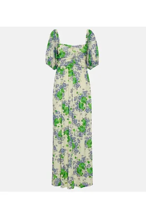 Ganni Vestido largo de malla floral