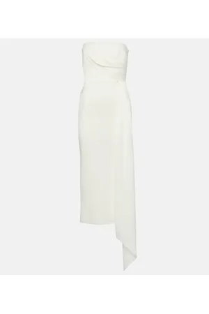ALEX PERRY Novia - vestido midi de crepé drapeado