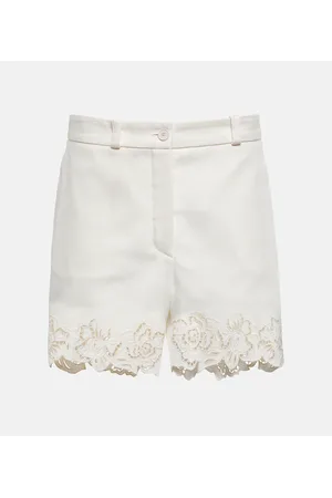 Elie saab Shorts de algodón bordados