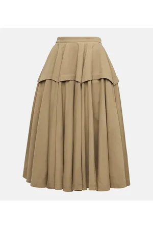 Bottega Veneta Falda midi de mezcla de algodón