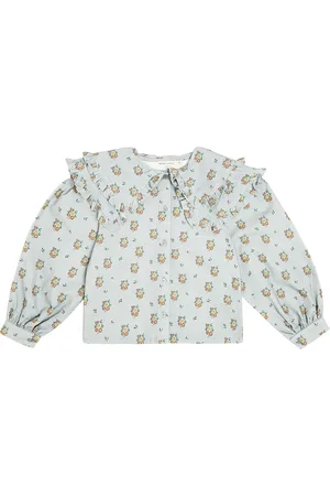 The New Society Top Jimena de algodón floral con volantes
