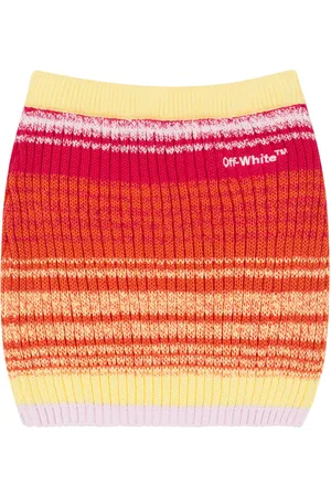 OFF-WHITE Falda de algodón a rayas