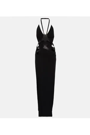 DION LEE Vestido de fiesta con ribetes de piel