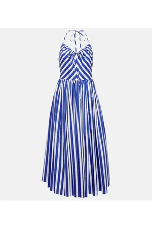 Dolce & Gabbana Portofino vestido midi de algodón a rayas