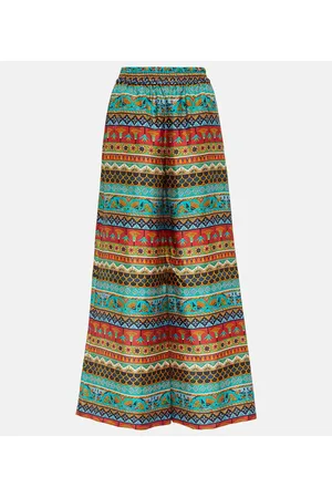 La DoubleJ Pantalones palazzo de seda estampados