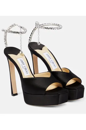 Jimmy Choo Sandalias Saeda 125 de satén adornadas